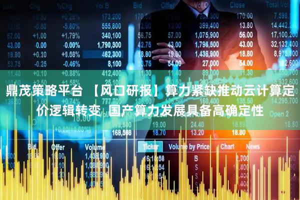 鼎茂策略平台 【风口研报】算力紧缺推动云计算定价逻辑转变  国产算力发展具备高确定性