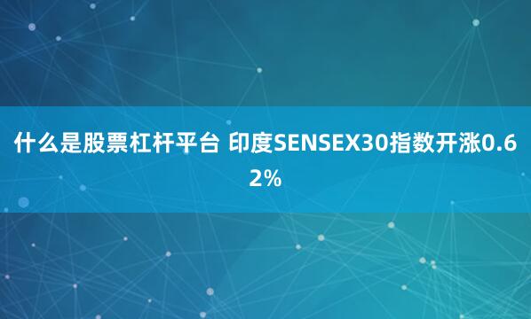 什么是股票杠杆平台 印度SENSEX30指数开涨0.62%